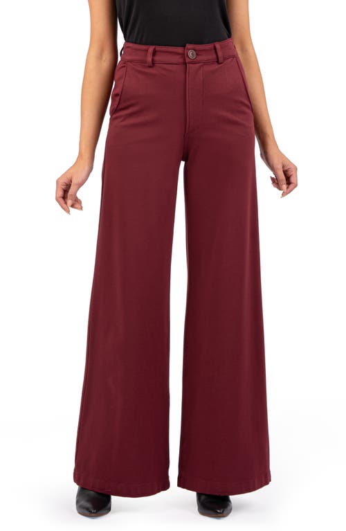 Shop Kut From The Kloth Meg High Waist Super Wide Leg Twill Pants In Wine