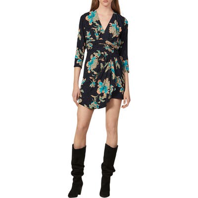Sandro Bruni Floral Print Minidress, 6 FR - Black