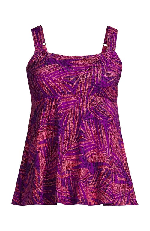 LANDS' END LANDS' END ADJUSTABLE SCOOP NECK FLUTTER TANKINI TOP