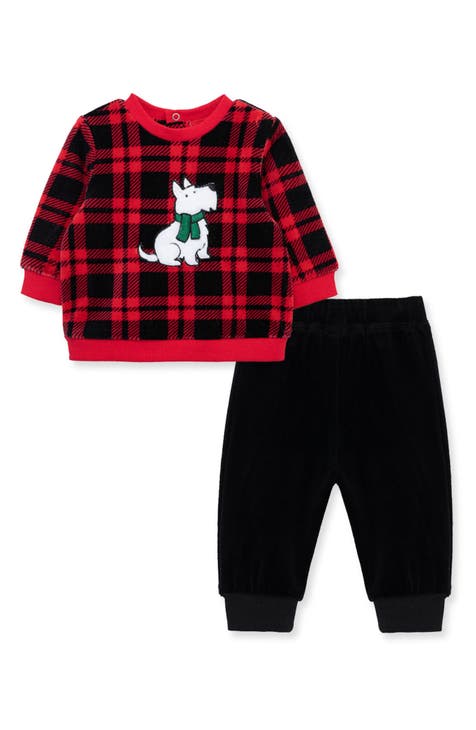 Scottie Plaid Sweatshirt & Sweatpants Set (Baby)