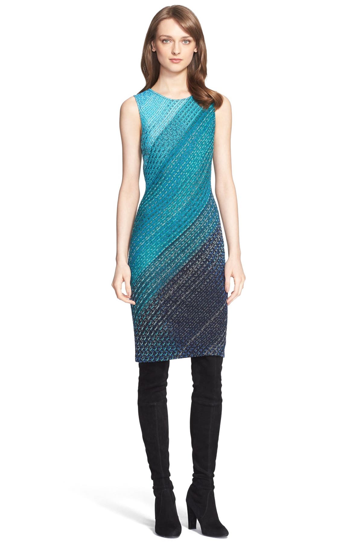 St. John Collection Novelty Dégradé Knit Dress Nordstrom