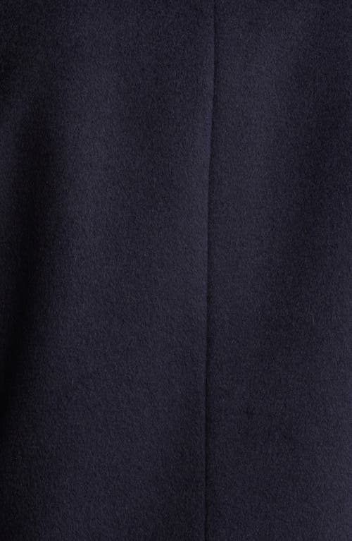 Via Spiga Single Breasted Wool Blend Coat In Navy