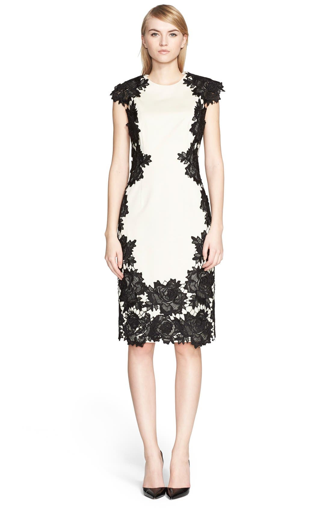 Lela Rose Guipure Lace Appliqué Sheath Dress Nordstrom