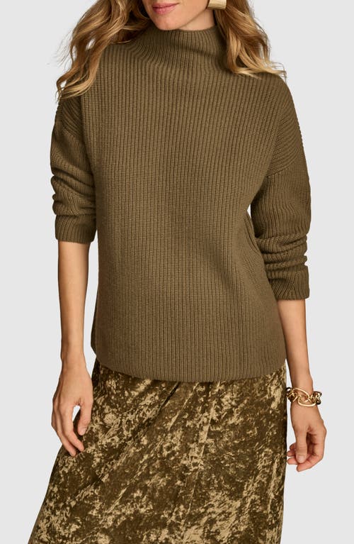 Shop Donna Karan New York Merino Wool & Recycled Cashmere Mock Neck Sweater In Beech