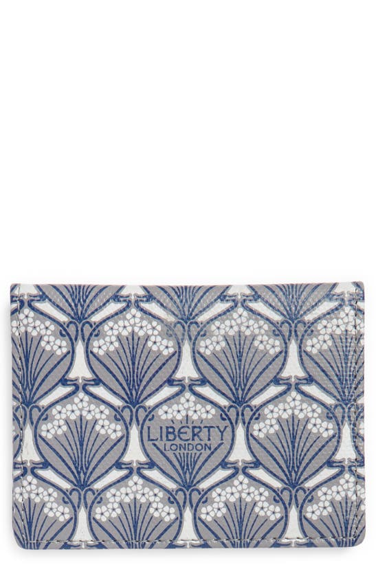 Shop Liberty London Coated Canvas Card Case In Grey