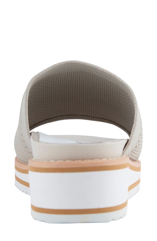 David Tate Aline Knit Wedge Slide Sandal In Bone