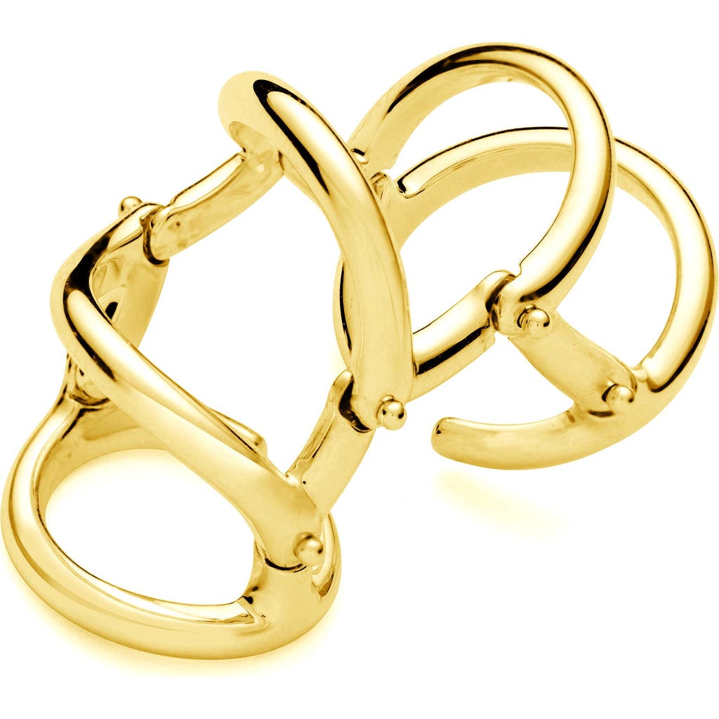Lucy Quartermaine Women's Drop Armour Ring With Double Hinge In Gold Vermeil In Gold