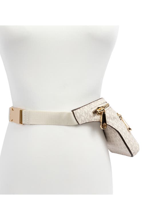 Shop Michael Michael Kors Michael Kors Faux Leather Belt Bag In Vanilla