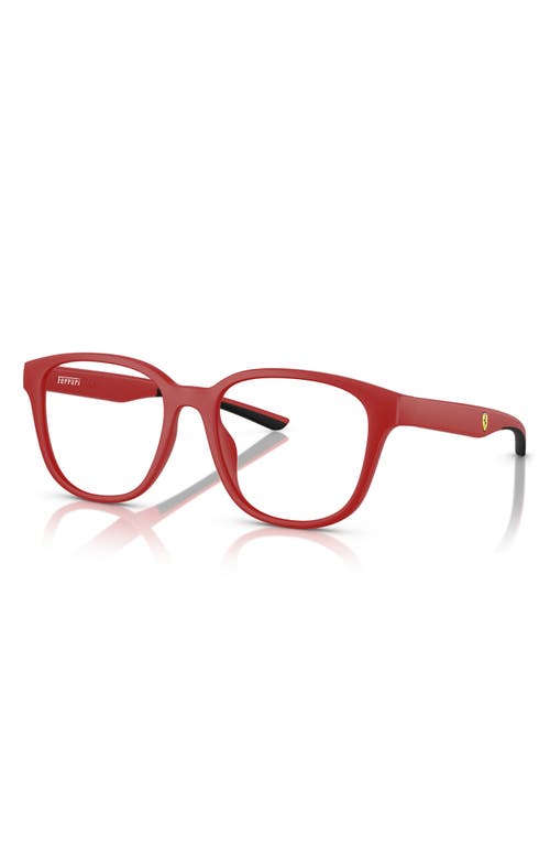 Scuderia Ferrari X 52mm Round Optical Glasses In Matte Red