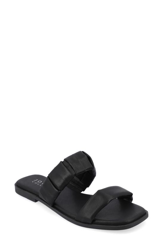 Journee Collection Pegie Flat Slide Sandal In Black