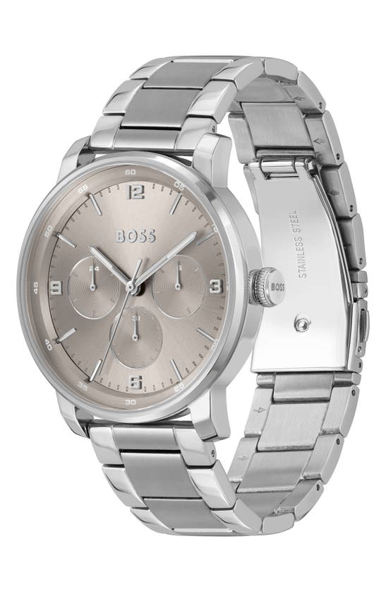 Shop Hugo Boss Boss Contender Bracelet Watch, 44mm In Gray