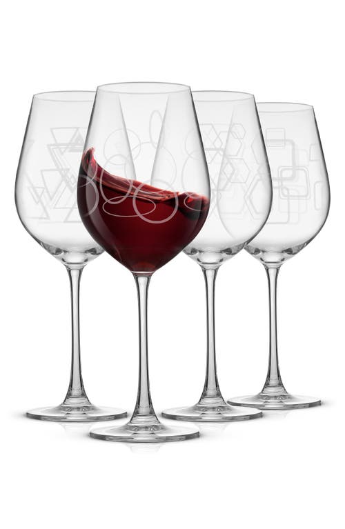 Joyjolt Geo Crystal Set Of 4 White Wine Glasses In Clear