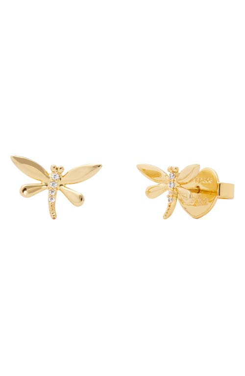 Kate Spade New York Delicate Dragonfly Cubic Zirconia Stud Earrings In Gold