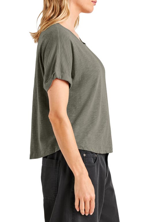 Splendid Abbie Cotton Blend Slub Jersey T-shirt In Soft Vintage Olive Branch