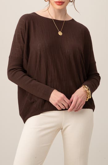 Trina Turk Pristine High-low Sweater In Brown Derby