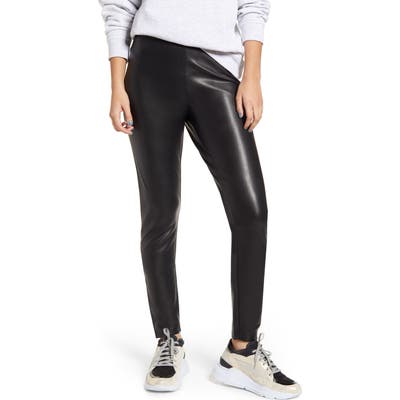 Only Super Star Faux Leather Leggings, Black