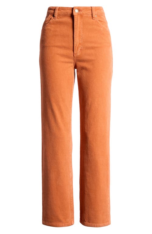 Shop Rolla's Original Straight Leg Corduroy Pants In Rust