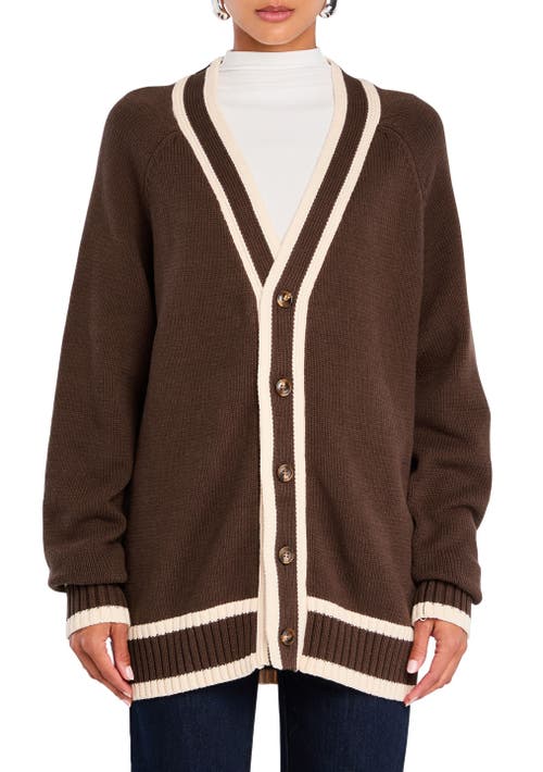 Shop Ser.o.ya Aiden Knit Cardigan In Ash Brown