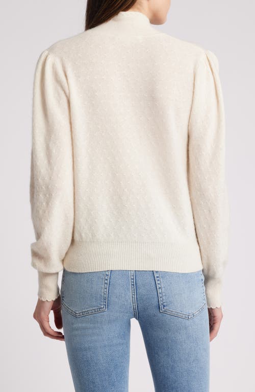 Frame Cashmere Tie Neck Sweater In Cream