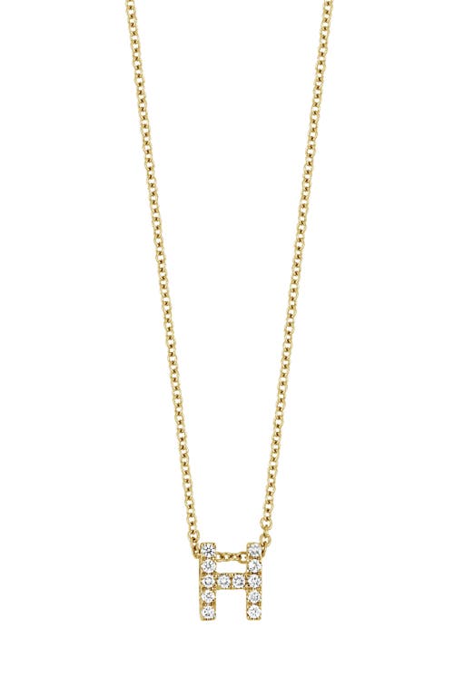 Bony Levy 18k Gold Pavé Diamond Initial Pendant Necklace in Yellow Gold - H