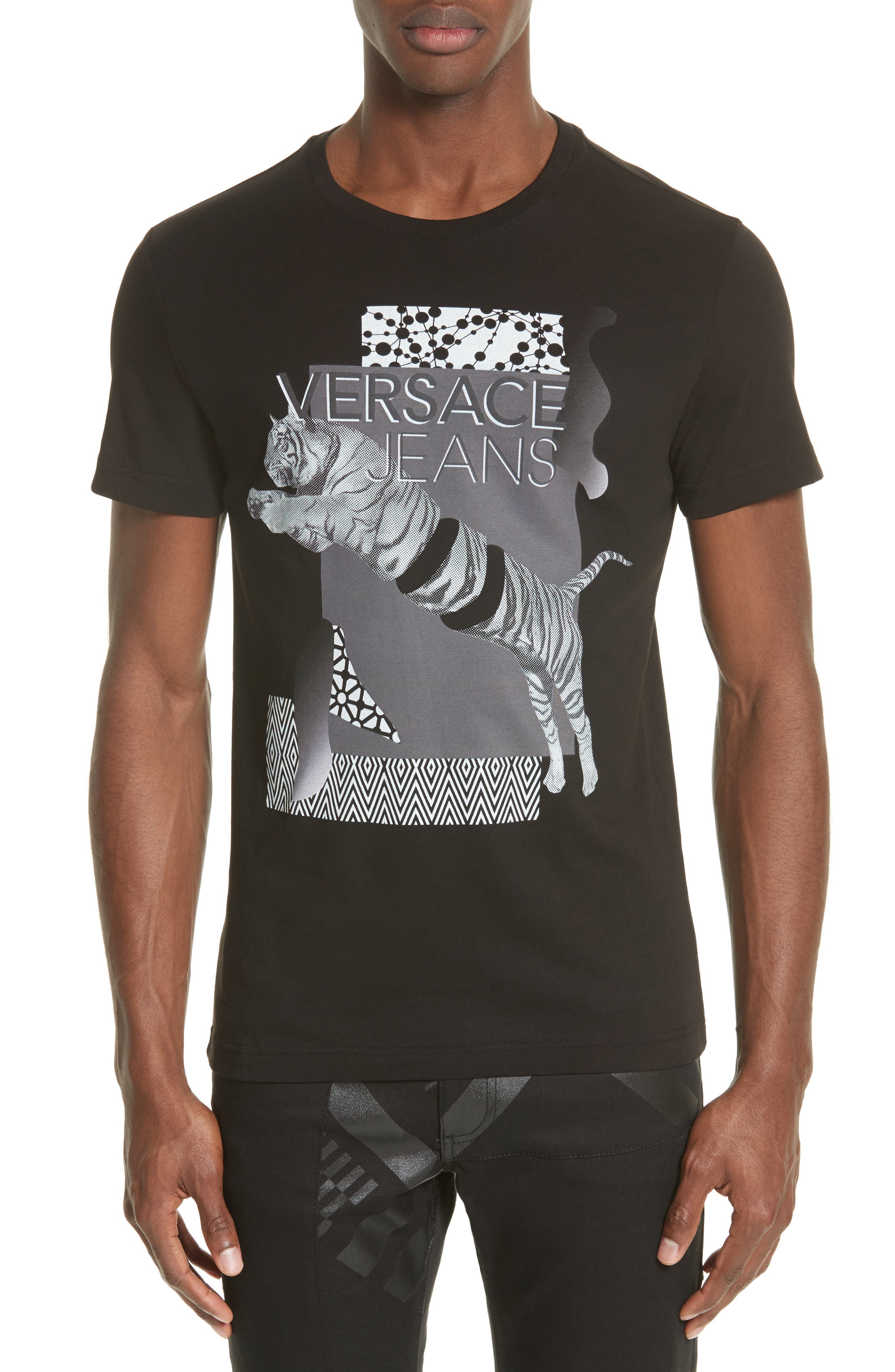 versace jeans tiger logo t shirt