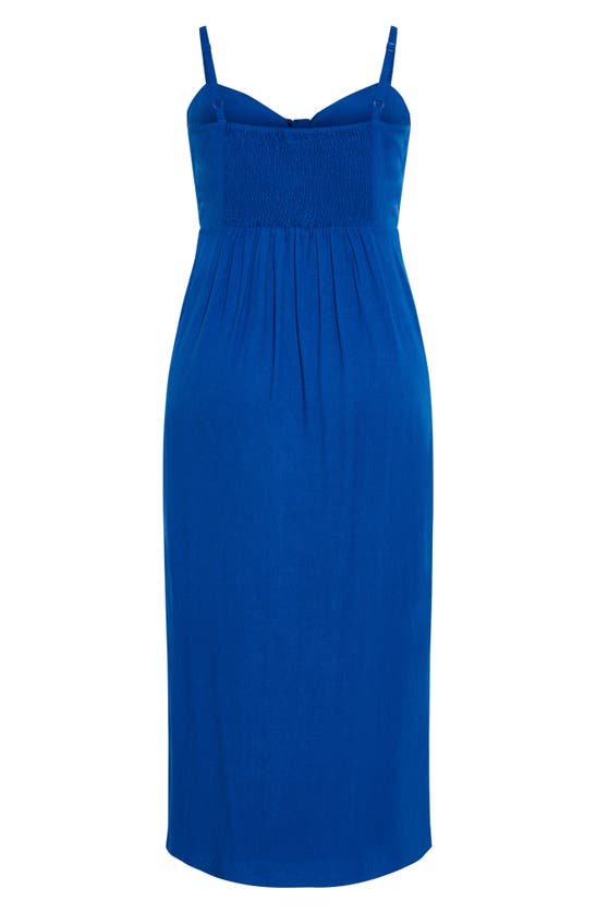 Shop City Chic Abbie Drape Midi Dress In Oly Blue