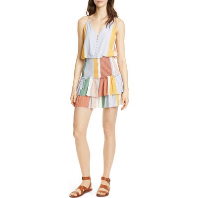 Dolan Portia Smocked Waist Minidress, Blue