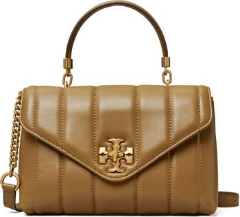 Tory Burch Mini Kira Chevron Quilted Leather Top Handle Bag in Pastel Yellow