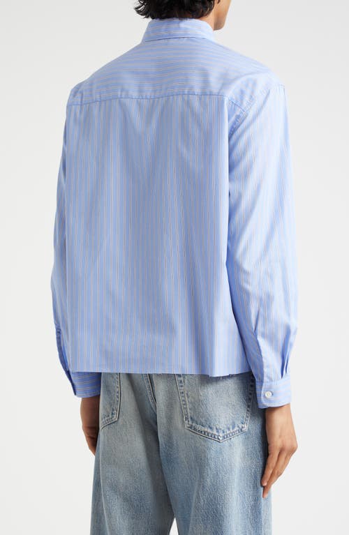 Shop John Elliott Stripe Cotton Poplin Button-up Shirt In Blue X Black