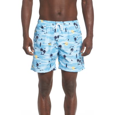 Trunks Surf & Swim Co. Retro Beach Sano Swim Trunks, Blue