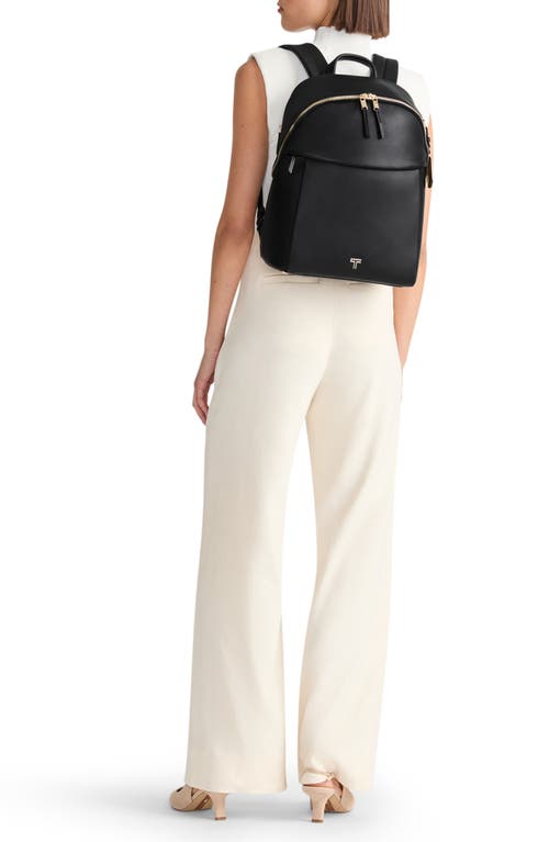 Tumi Holland Leather Backpack In Black/light Gold