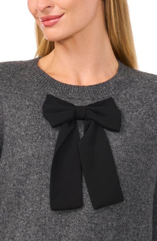 CECE CECE BOW FRONT CREWNECK SWEATER 