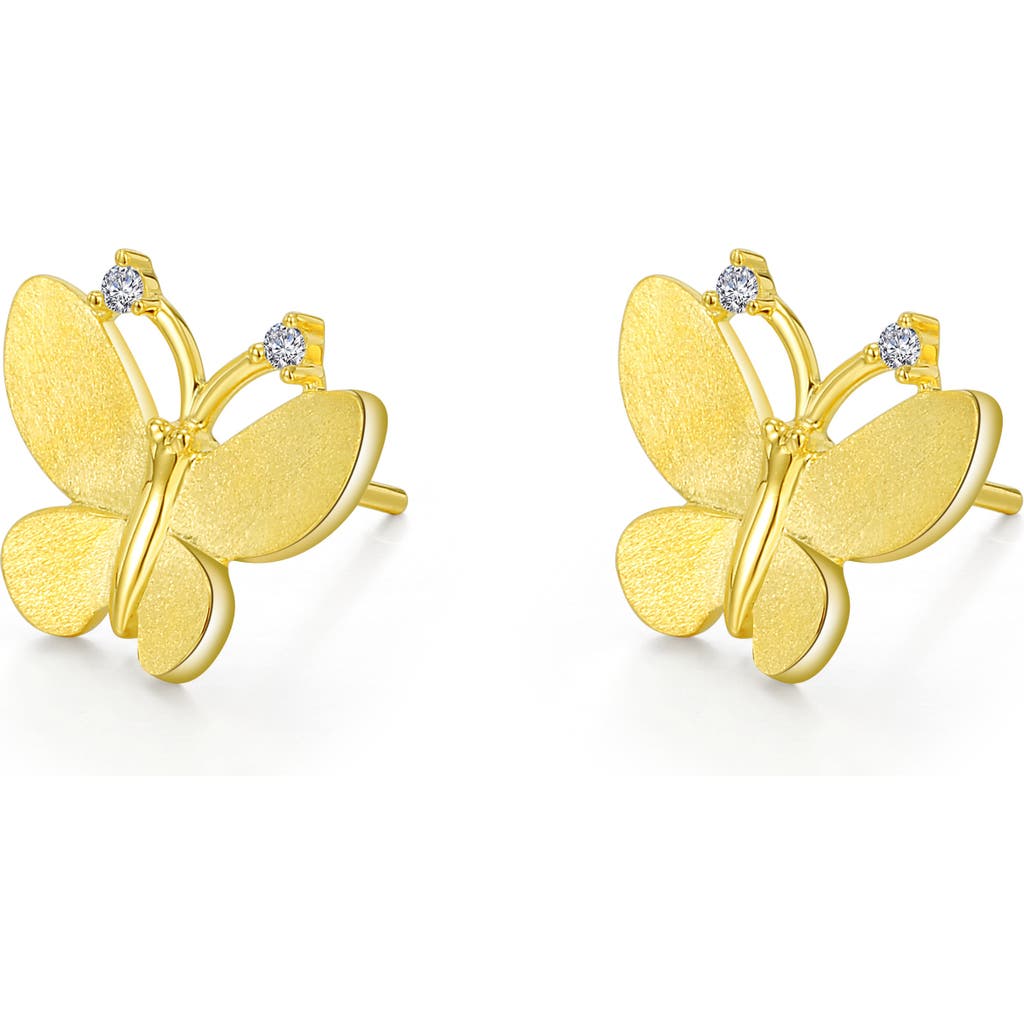 Lafonn Simulated Diamond Butterfly Earrings In Yellow
