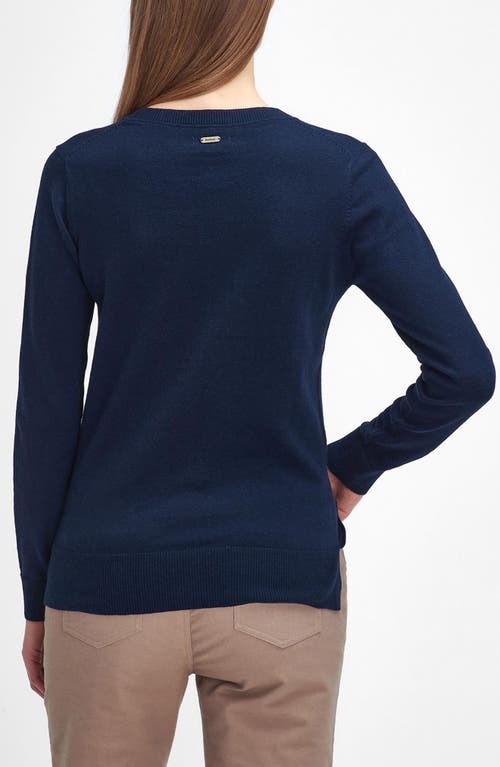 Shop Barbour Fareham Beagle Cotton & Cashmere Sweater In Navy Blue