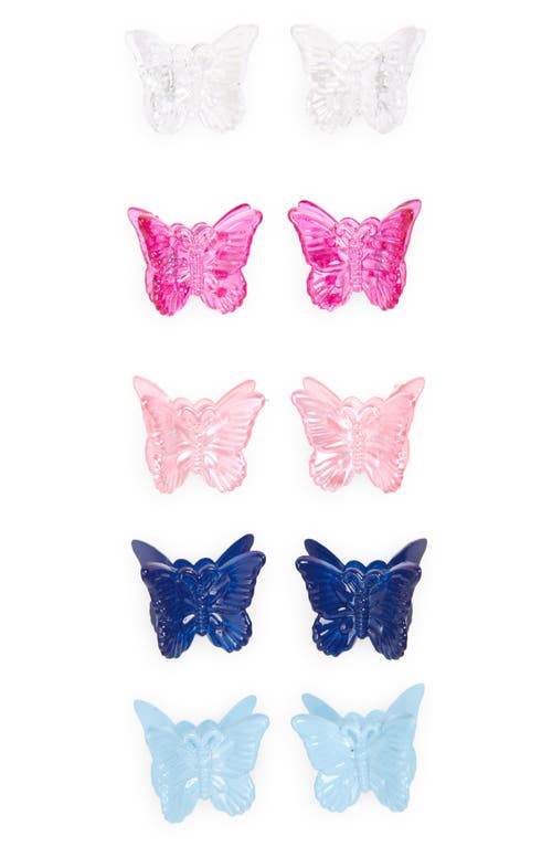 Capelli New York Kids' Assorted 10-Pack Butterfly Claw Hair Clips in Blue Combo