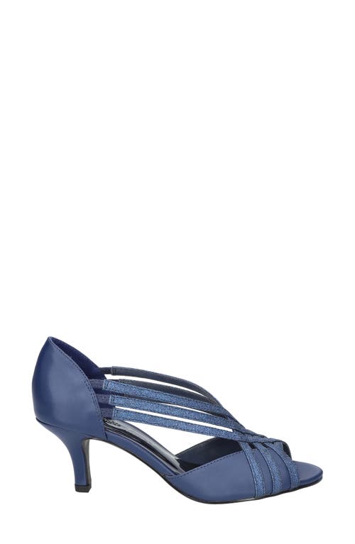 Shop Easy Street Oceana Strappy Sandal In Navy Satin