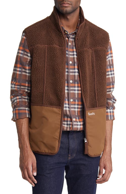 FORET Fell Fleece Vest in Brown