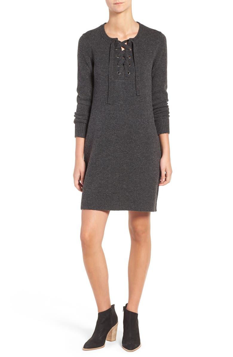 Madewell Lace Up Merino Wool Sweater Dress Nordstrom