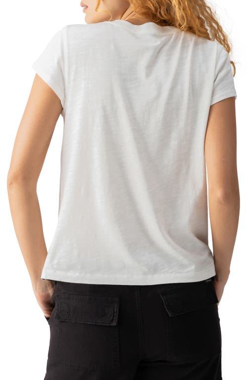 Shop Sanctuary The New Girl Split Neck T-shirt In Chalk