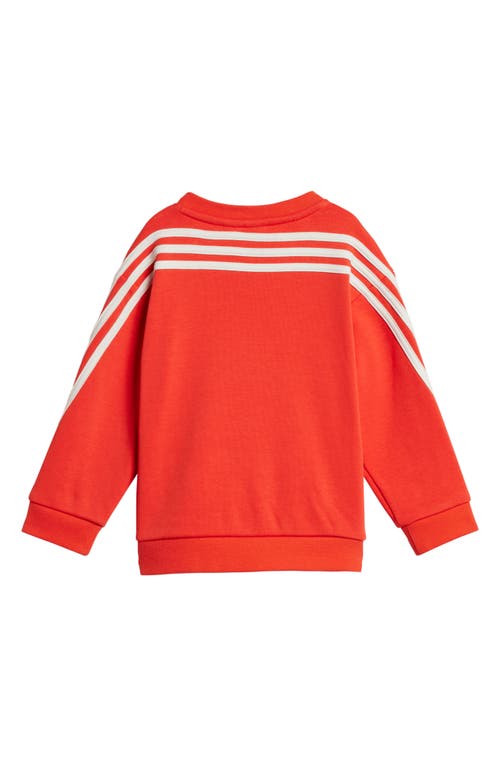 Shop Adidas Originals Adidas Kids' Disney® Mickey Mouse Cotton Graphic Sweatshirt & Joggers Set In Red/white/semi Spark