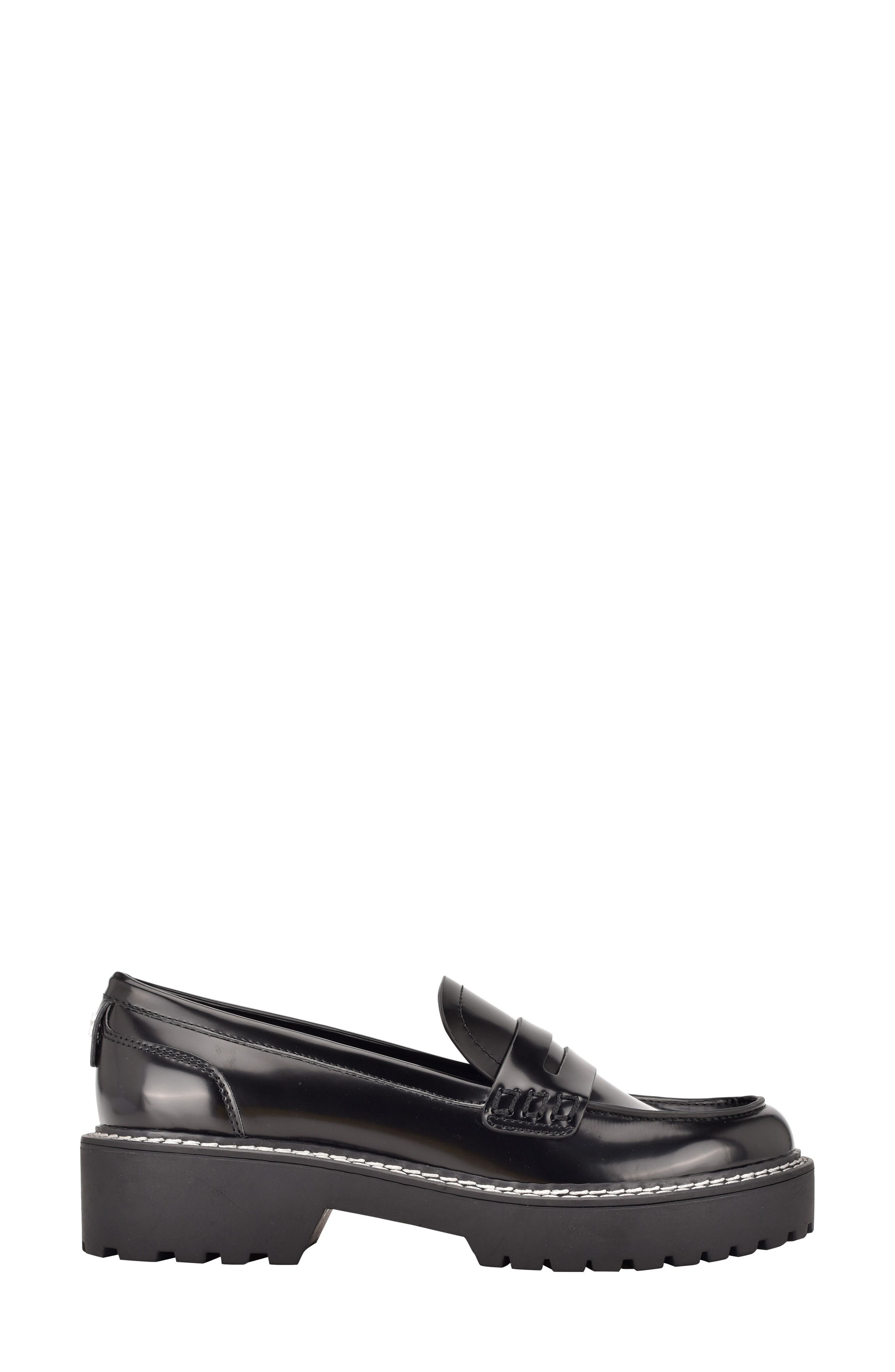 calvin klein black women's loafers