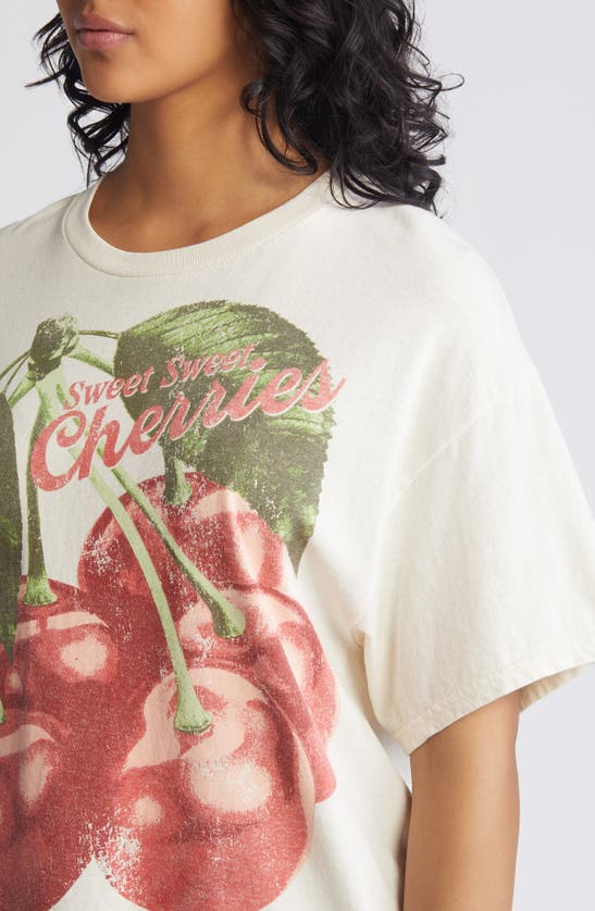 Shop Vinyl Icons Cherries Cotton Graphic T-shirt In Natural
