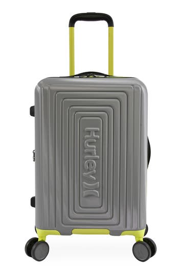 Shop Hurley Suki 21" Hardshell Spinner Suitcase In Light Grey/neon