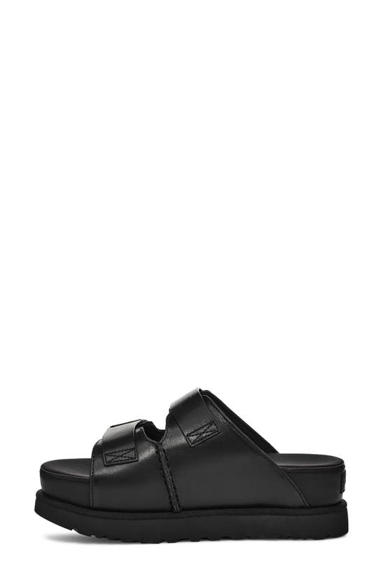 Shop Ugg Goldenstar Platform Slide Sandal In Black