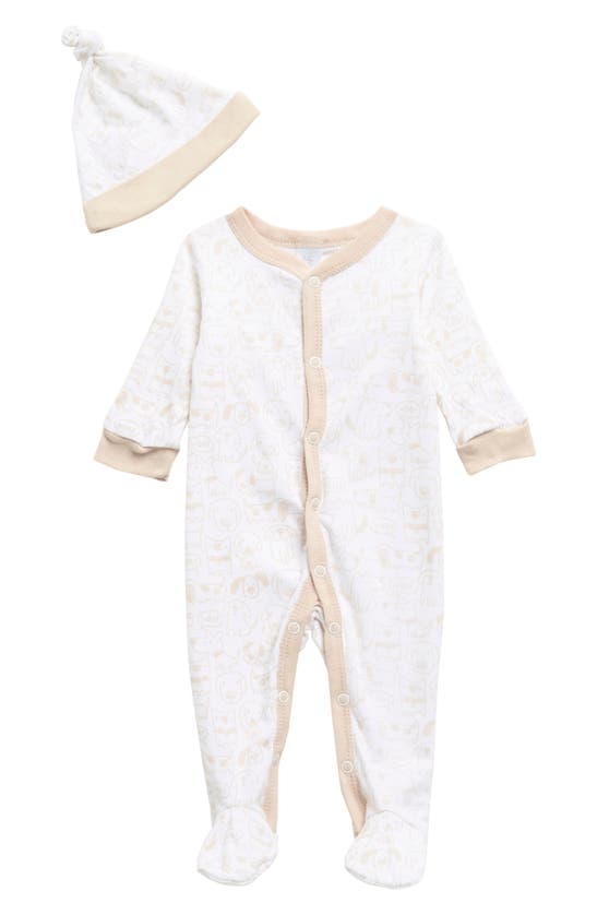 Modern Baby Babies' Coverall & Hat Set In White