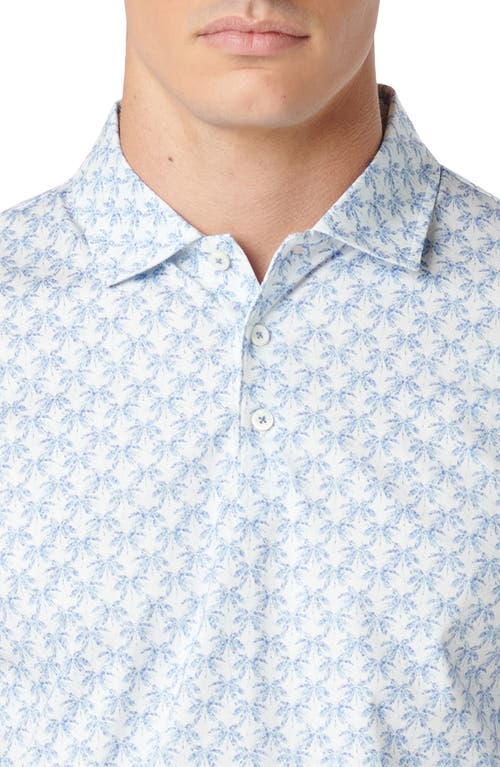 Shop Bugatchi Victor Ooohcotton® Leaf Print Polo In Azure