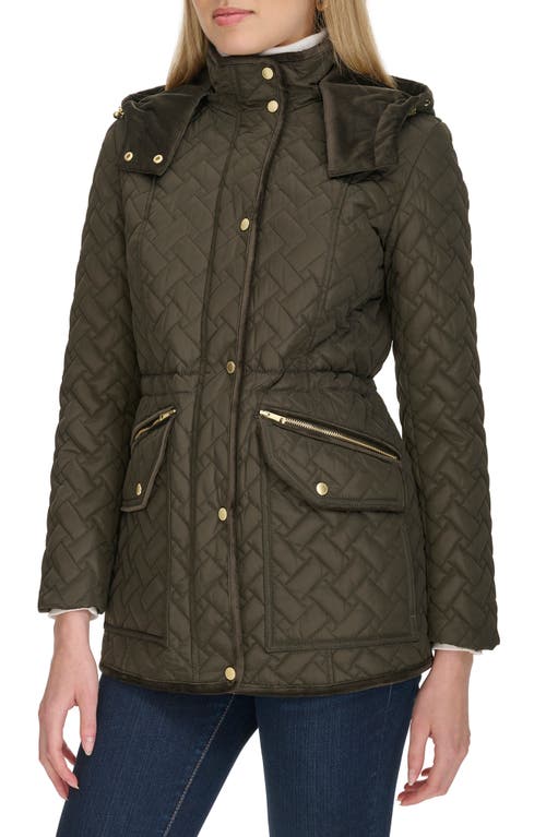 Shop Cole Haan Signature Quilted Parka In Olive