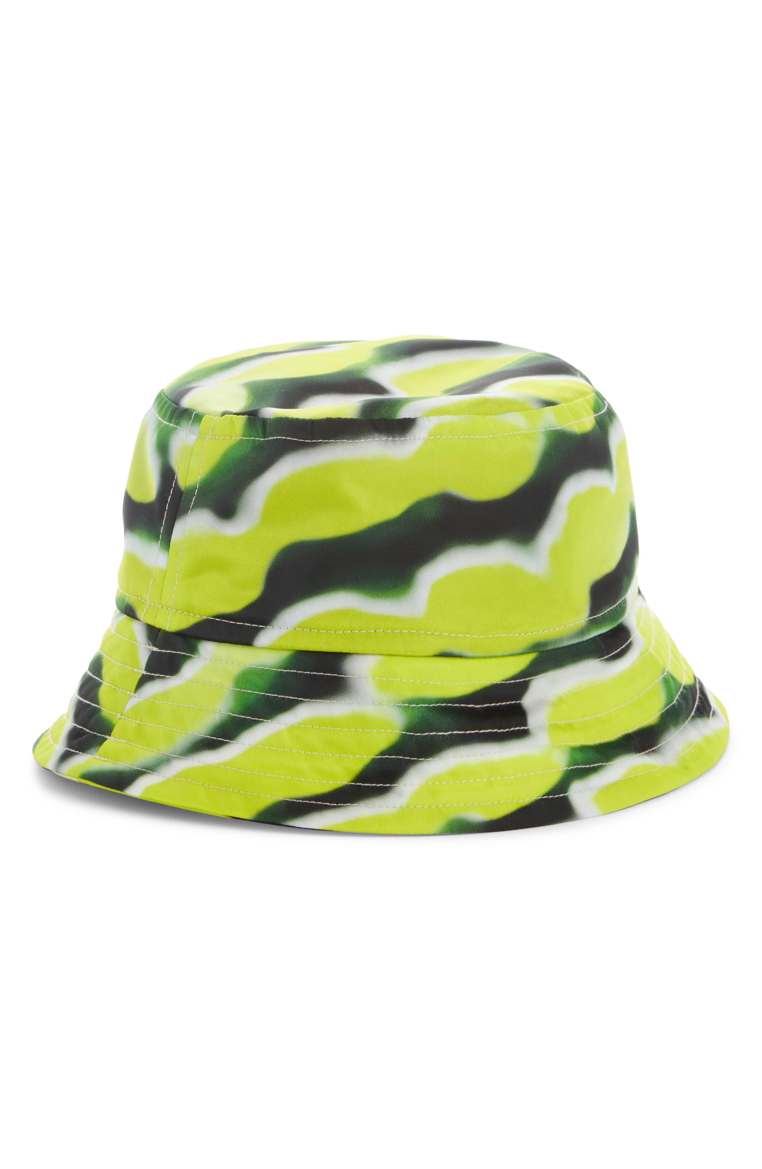 Dries Van Noten Green Len Lye Edition Graphic Nylon Bucket Hat