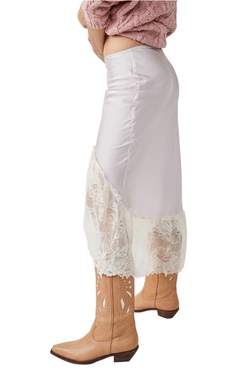 Free People Heart Eyes Lace Half Slip In Lavender Light Combo