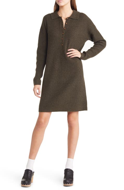 Polo Long Sleeve Sweater Dress